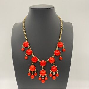 Red and Gold Tone Bubble Statement Necklace